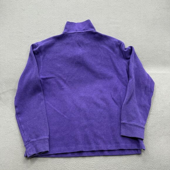 Polo Ralph Lauren Sweater Mens Medium Purple Quarter Zip Cotton Pony Pullover - Picture 3 of 11